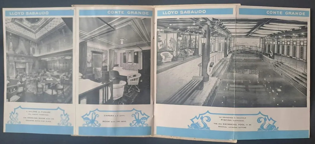 Conte Grande fold-out interiors including Japanese-style swimming pool