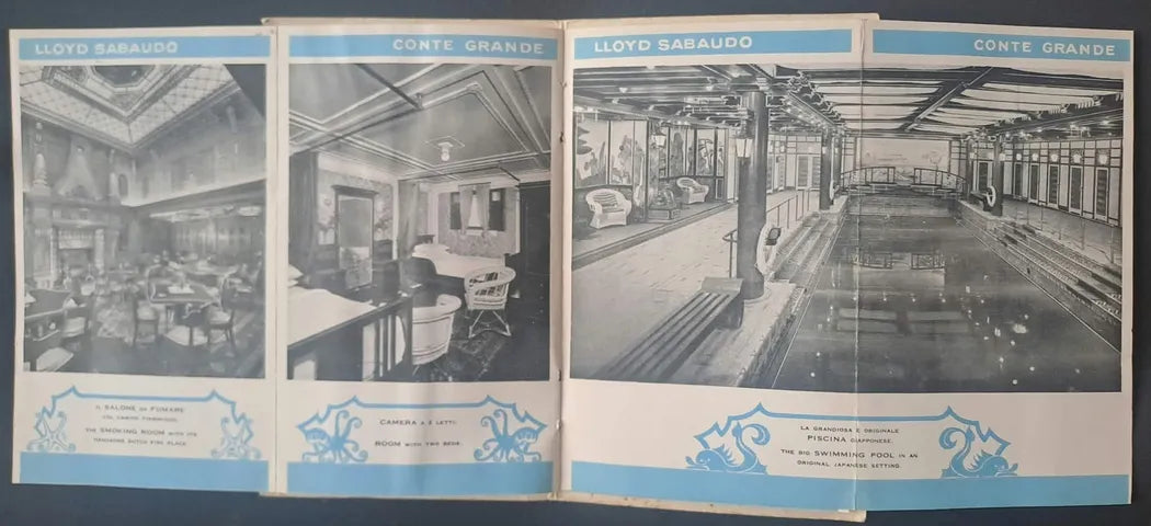 Conte Grande fold-out interiors including Japanese-style swimming pool