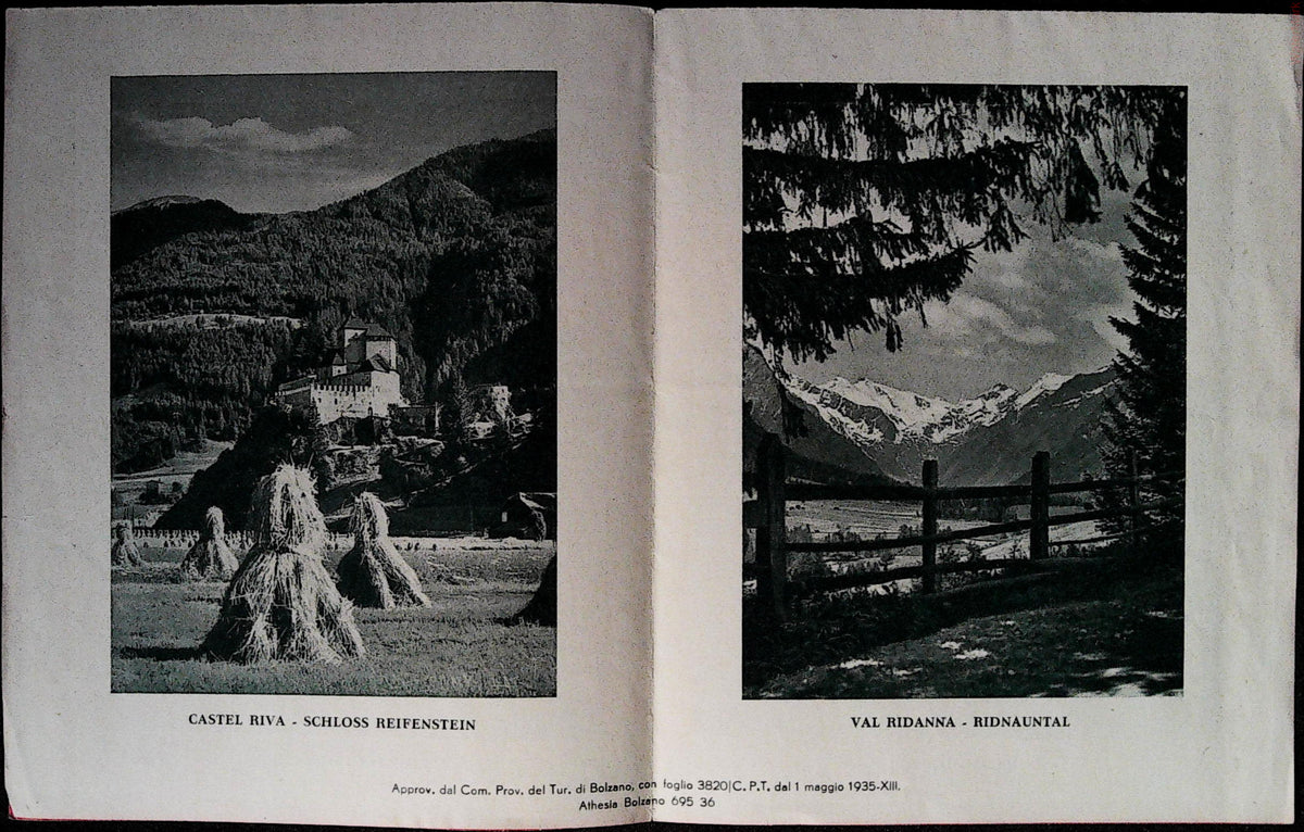 Hotel Rosa brochure with Schloss Reifenstein and Ridnauntal views and Athesia Bolzano imprint