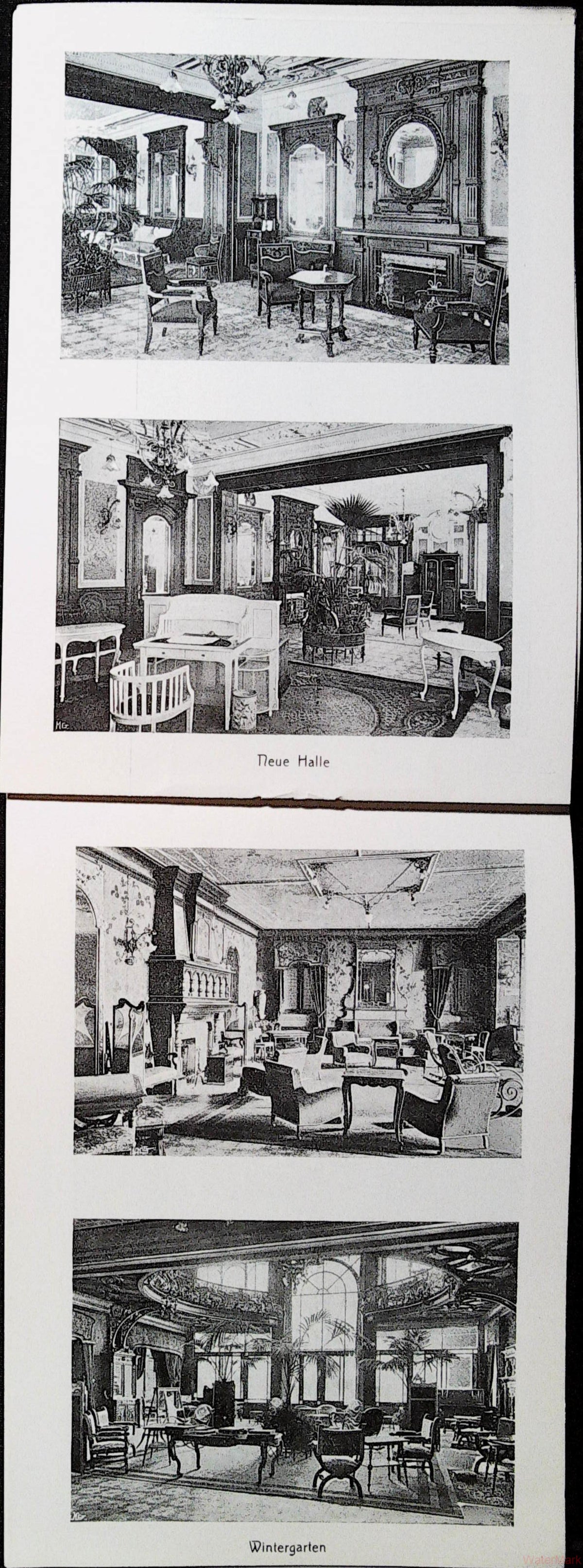 Ornate lounges and winter garden in the Territet hotel album