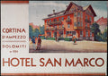 Hotel San Marco Cortina d’Ampezzo brochure with colourful summer illustration of the hotel