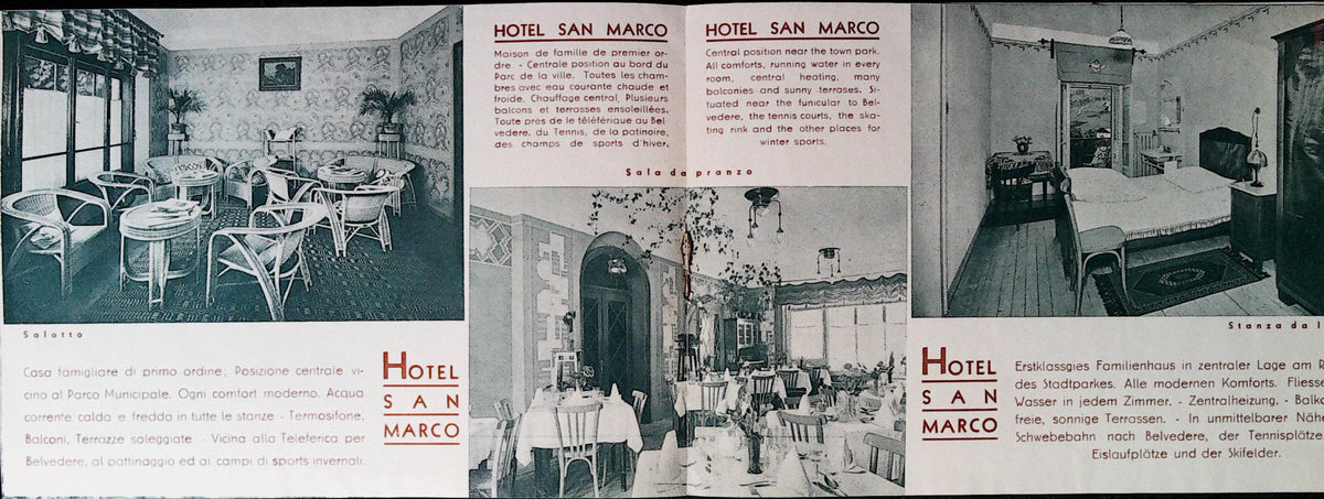 Hotel San Marco lounge, dining room and bedroom photographs