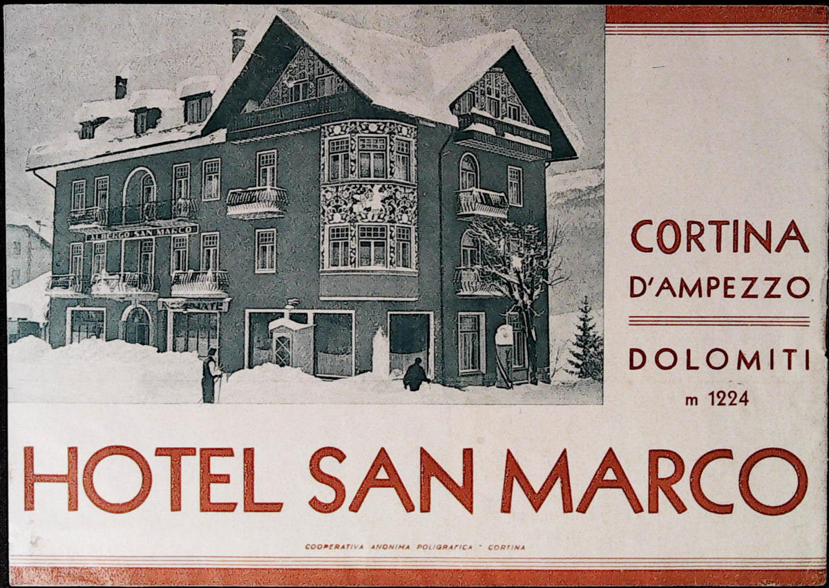 Hotel San Marco winter cover with Cooperativa Anonima Poligrafica Cortina printer credit