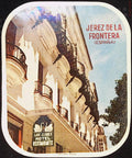 Los Cisnes Hotel Jerez de la Frontera Spain luggage label showing hotel facade and balconies